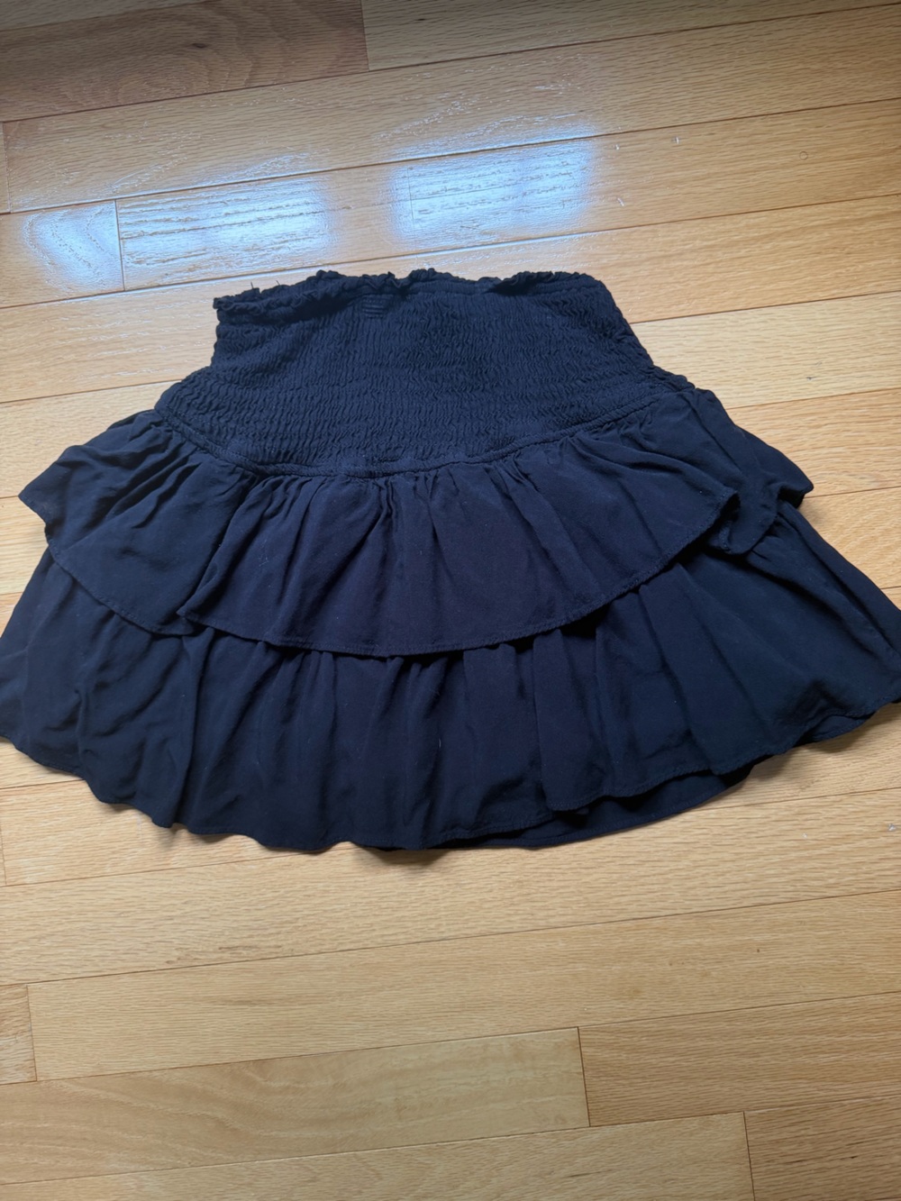 Amazon Girls Black Smocked Tiered Skort
